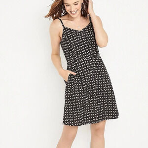 Maurices Black & Gray Printed Fit & Flare Mini Skater Dress Medium Women’s